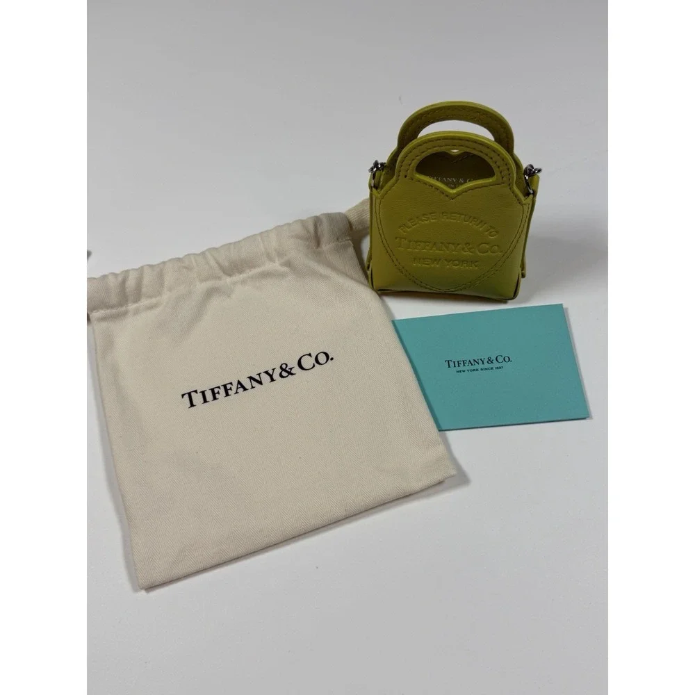 Tiffany & Co. Please Return To Tiffany Chartreuse Leather Nano Micro Charm Bag